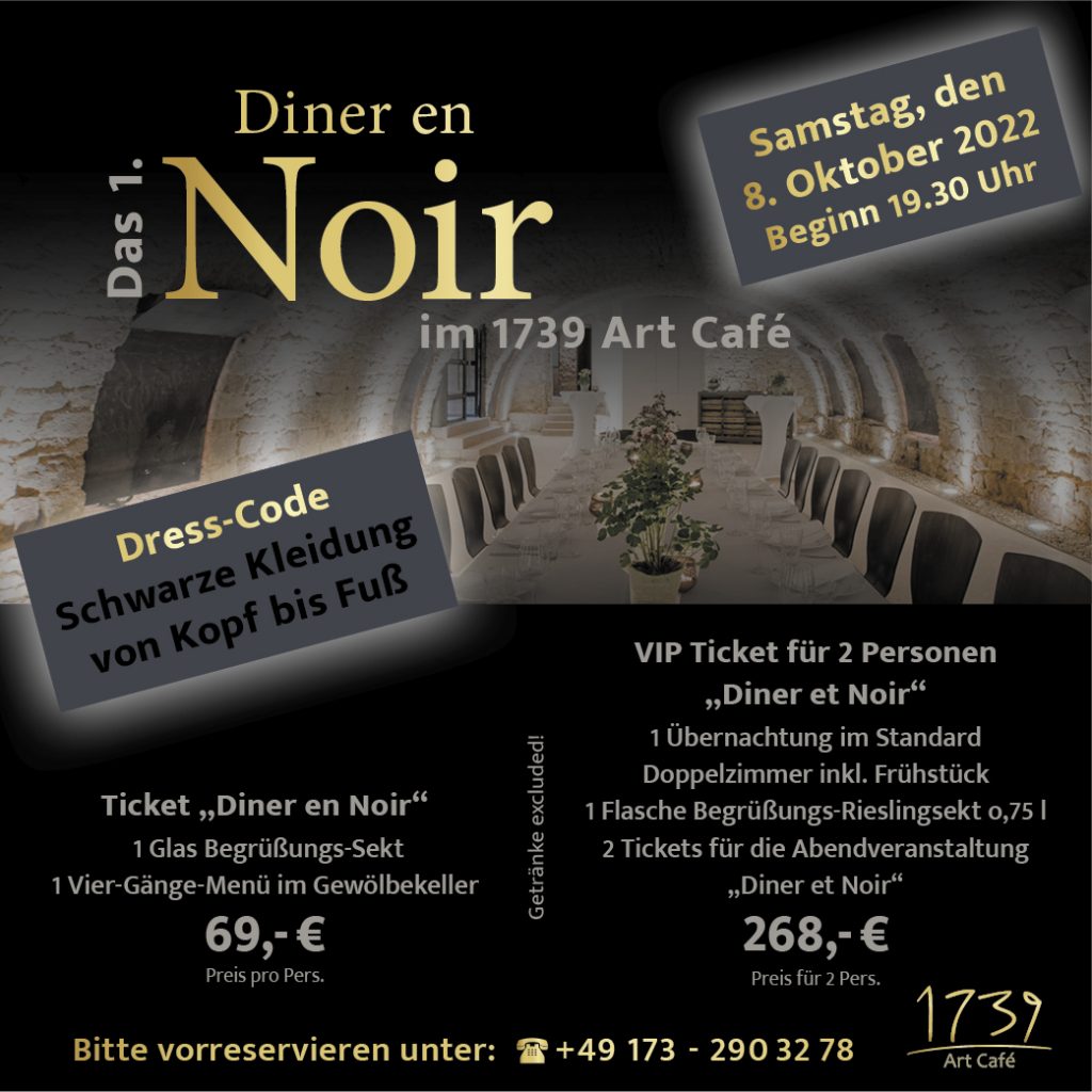 1739 Art Café - Diner en Noir